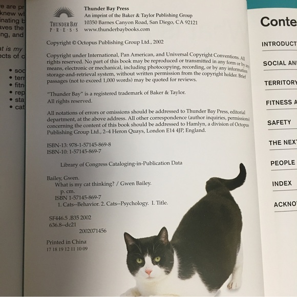 BOOK What is my cat thinking? Essential guide to animal behavior Gwen Ba… - Picture 3 of 11